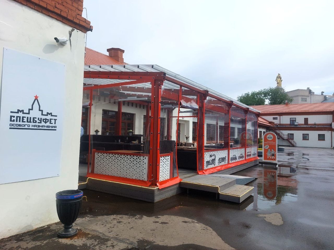 ПВХ шторы для летней террасы кафе в Меленках